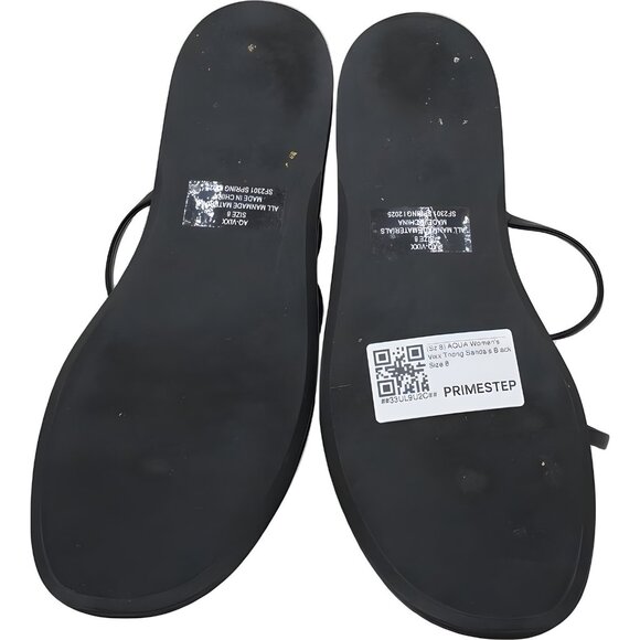 AQUA Vixx Minimalist Thong Sandals Black Slip-On Summer Slides Women's US 8 - Picture 6 of 6